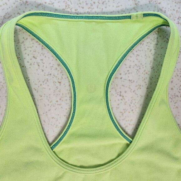 Yellow Green Neon Racerback Excercise Tank Top - Picture 3 of 5